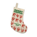 Santa Print 6 Oz. Cotton Canvas Stocking